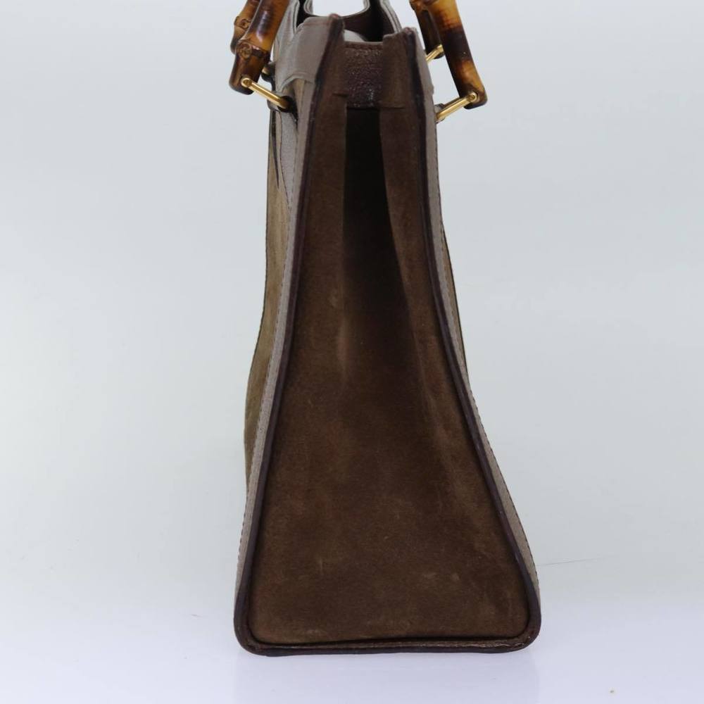 GUCCI Bamboo Tote Bag Suede Brown 002 2853 0260 0 Auth 75116 - Picture 3 of 16